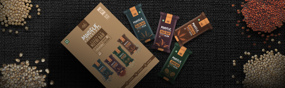 Eat Anytime Multigrain Millet Energy Chocolates, 12 Bars | High Protein, High Fiber, No Added Sugar | Gluten Free Granola Bars with Quinoa, Dark Chocolate | Healthy Snack (300g)