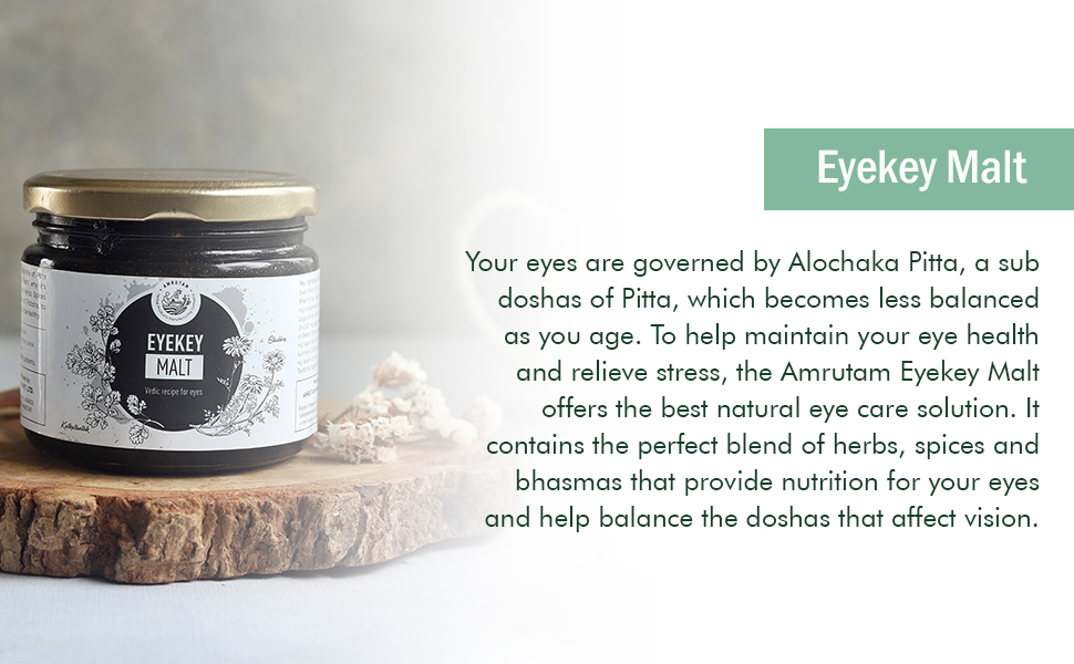 Amrutam Eyekey Malt | Vedic Herbal Remedy for Eye Health | Improves Vision, Reduces Redness, and Balances Doshas | Contains Triphala, Gajar, Bel, Brahmi & Jatamansi