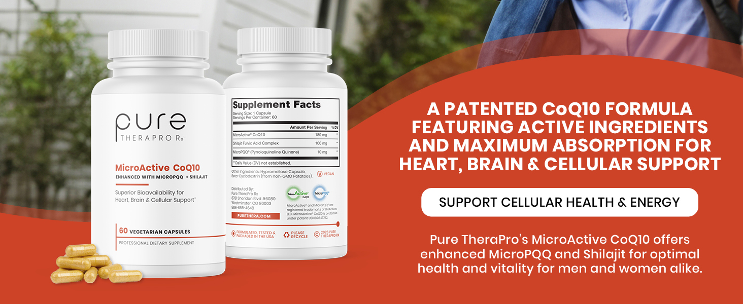 Pure Therapro Rx MicroActive CoQ10, MicroPQQ & Shilajit, 60 Capsules