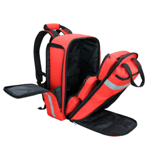 Emergency Medical Backpack, Empty First Aid Bag, First Aid Trauma Bag, with Reflector, Large Capacity (Orange)