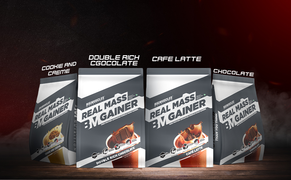 Bigmuscles Nutrition Real Mass Gainer [ Rich Chocolate]|Lean Whey Protein Muscle Mass Gainer|Complex Carbohydrates,|1000 Calories|Reduces Muscle Breakdown|Boosts Metabolism,3000 Grams