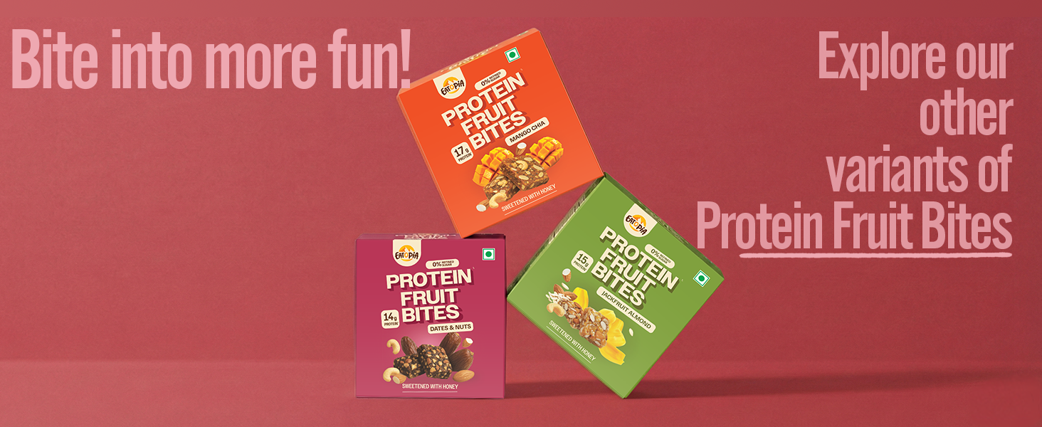 Eatopia Dates & Nuts Protein Fruit Bites, 14g Protein, Pack of 2 (200g)