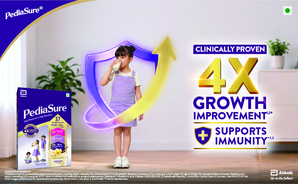Pediasure Nutritional Drink Powder 1.9 kg, Vanilla, Scientifically Designed Nutrition for Supporting Kids Growth