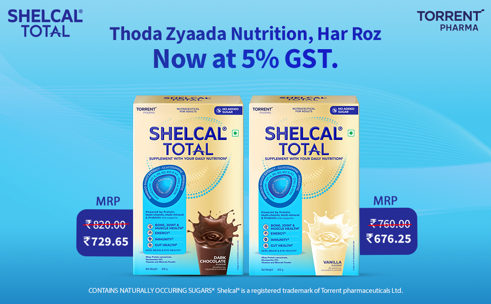 Shelcal Total - Powered by Protein, Multi-Vitamin, Multi-Mineral & Prebiotic supports Bone, Joint & Muscle, Immunity, Gut Health and more - No Added Sugar (Dark Chocolate) 200g - By Torrent Pharma