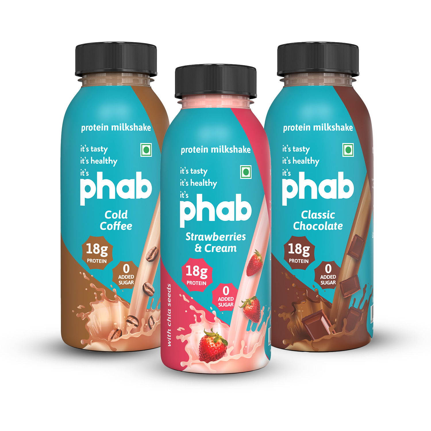 Phab Starwberries & Greek Yogurt Protein Bars with 21g Protein, No Added Sugar | High Fibre, No Trans Fat & No Preservatives (Pack of 6)