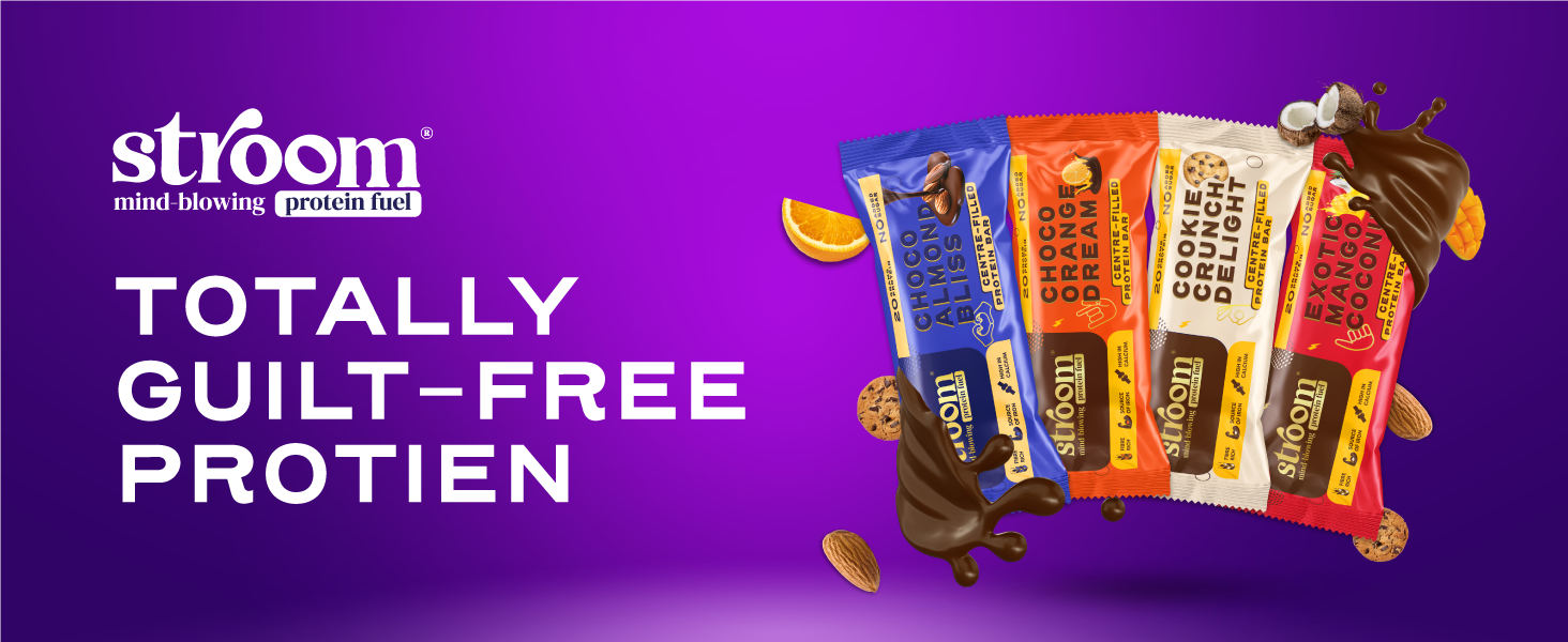STROOM Protein Bar Pack | Asoorted | 20g Protein Bar | 4 Bars