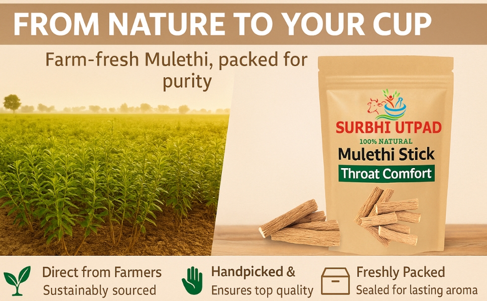 Liquorice Root Whole Mulethi Stick 100 Grams | Mulethi/Yashtimadhu, Glycyrrhiza Glabra, For Health, Skin and Hair Care, No Added Preservatives