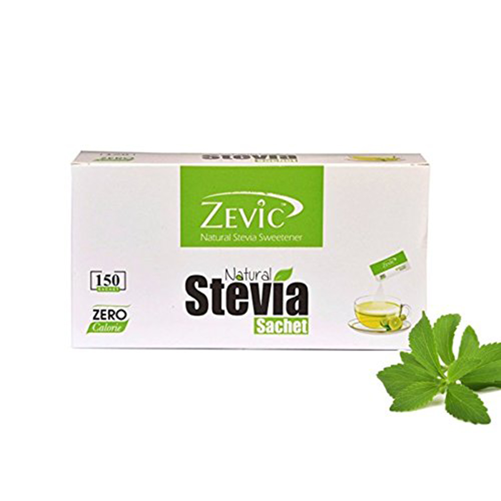 Zevic 100% Sugar Free Natural Stevia Sachets | Zero Calories | Vegan & Keto | Diabetic Friendly - 205 g (150 Units)