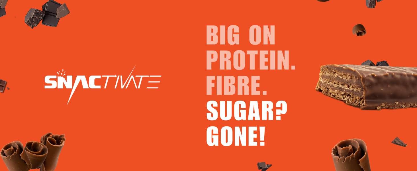 Snactivate India’s 1st Protein Wafer Bar - Double Chocolate (Pack of 6, 40g Each) | Real Whey | 10g Protein & 10g Fibre | Zero Added Sugar | No Maida | Crunchy & Healthy Snack