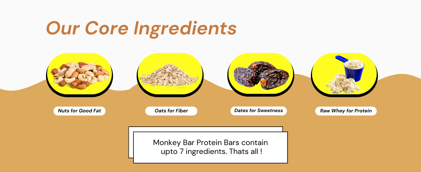 MONKEY BAR - Assorted Protein Bars - 8 Pack, 50grams each, 10-13g Protein, Healthy & High Protein Snack Bar, No Added Sugar, 5-7 All Natural Ingredients, 8 Delicious Flavours, Clean Energy