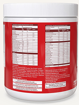 Pro360 Ortho Bone and Joint Care Supplement Nutrition Powder with Glucosomine Chondroitin MSM Collagen Peptides Boswellia Serrata Hyaluronic Acid - Diabetic Friendly - Vanilla Flavour, 250g (Nonveg)