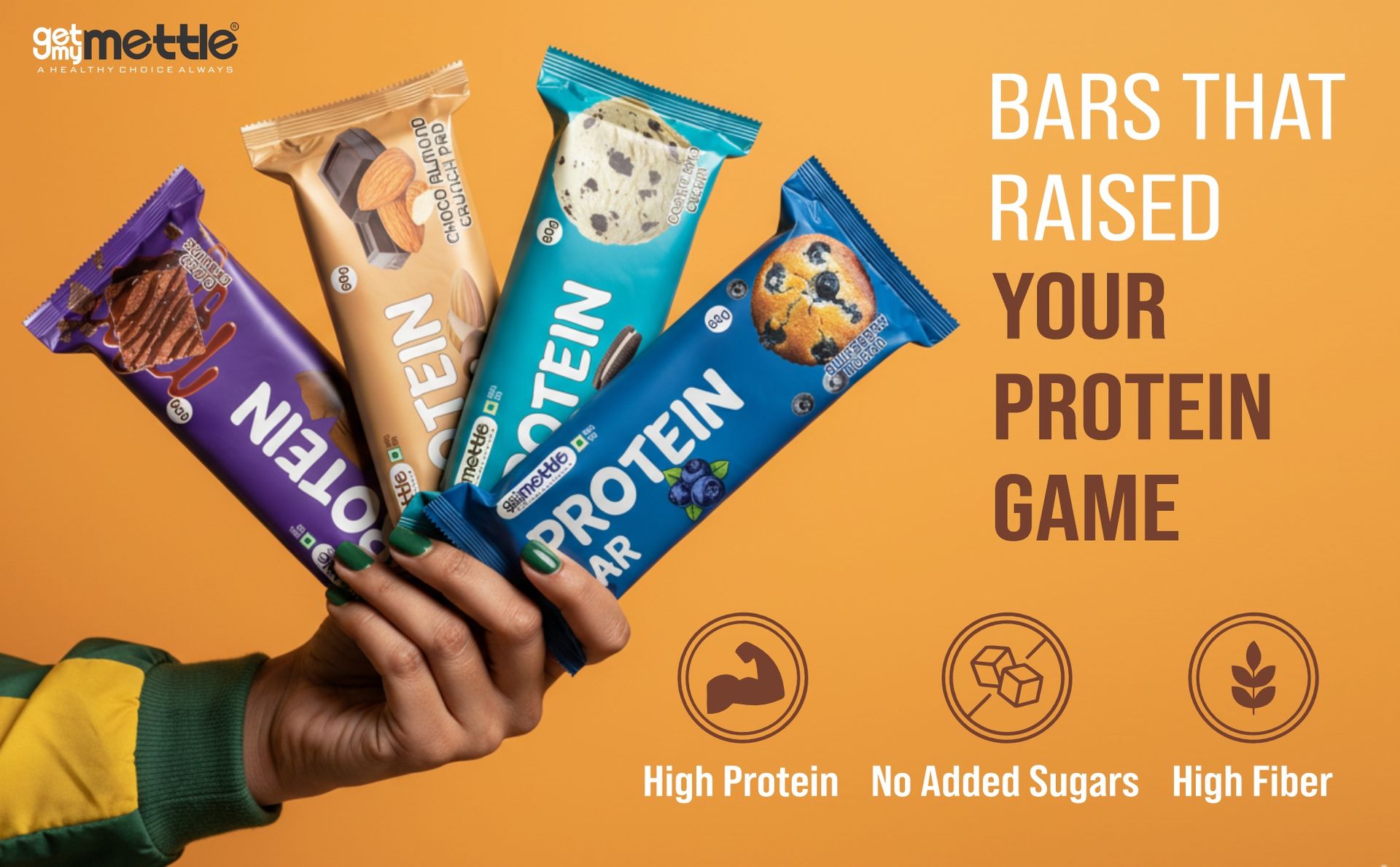 Mettle Assorted Protein bar |Each 30g Bar | All Flavor In one Box | Protein Bars (180g, Assorted Box)