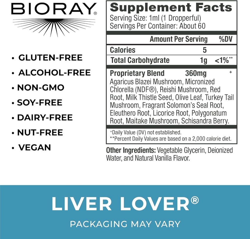 BIORAY Daily Liver Lover - 2 fl oz - Supports The Liver & Adrenals - Non-GMO, Vegan, Gluten Free 2