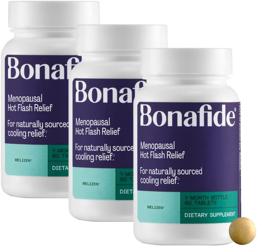 Relizen by Bonafide. Relief from Menopausal Hot Flashes & Night Sweats. — 3-Month Supply (180 Tablets) 2
