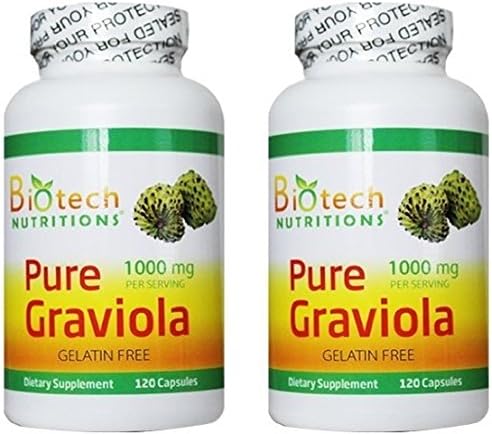 Pure Graviola Annona Muricata, 1000 mg Serving, 120 Vegetable Capsules 4