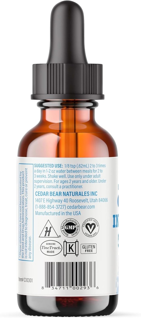 Cedar Bear - Intestinal Cleanse for Kids, Liquid Herbal Supplement for Detox and Digestive Cleanse with Natural Herbs, Alcohol-Free Gut Cleanse Drops for Children, 1 fl oz / 30 ml 5