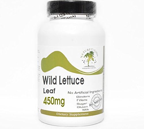 Wild Lettuce Leaf 450mg ~ 200 Capsules - No Additives ~ Naturetition Supplements 2