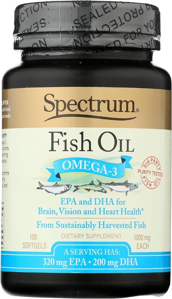 Spectrum Essentials Fish Oil, 1000 mg, 100 Softgels 2