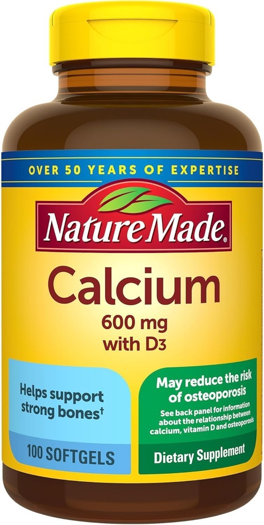 Nature Made Calcium 600 mg With Vitamin D Liquid Softgels 100 ea (Pack of 2) 2