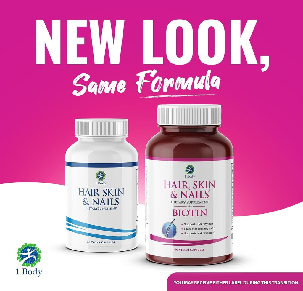 1 Body Hair Skin Nails Vitamin Complex with Biotin - Complete Formula with 26 Essential Vitamins for Men & Women - 3 Pack 4