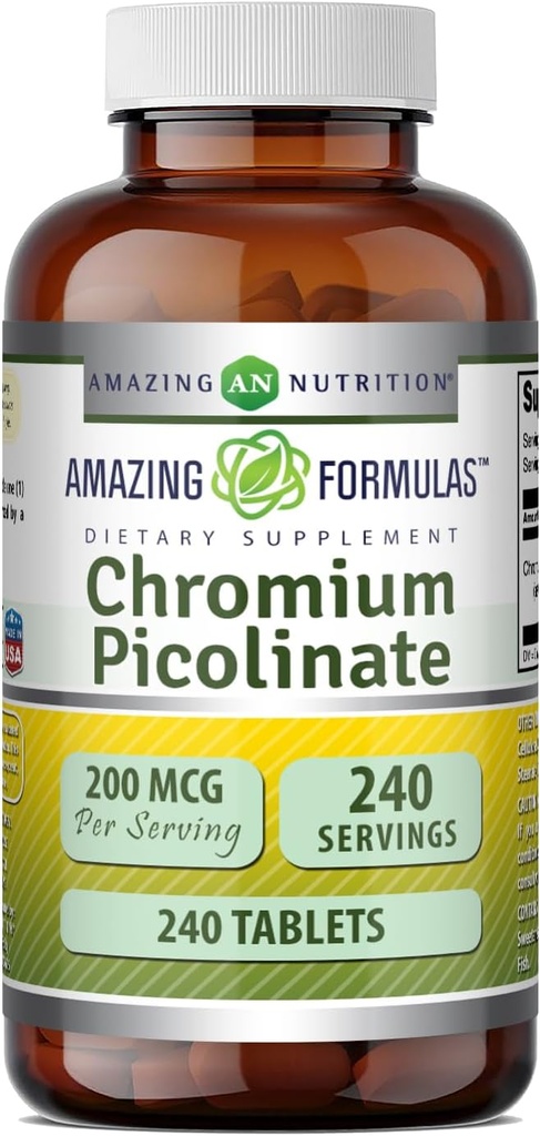 Amazing Formulas Chromium Picolinate Supplement | 200 Mcg Per Serving | Tablets | Non-GMO | Gluten Free | Made in USA (120 Count) 6