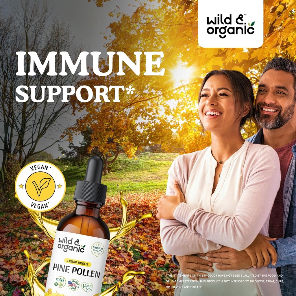 Wild & Organic Pine Bark Tincture 2 fl oz & Pine Pollen Tincture 2 fl oz 5