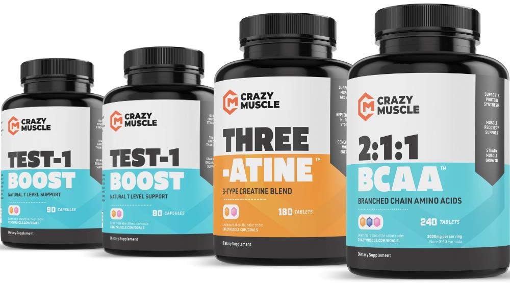Get Bigger with BCAA, Creatine and Test 1 Boost (2 Month Supply) 2