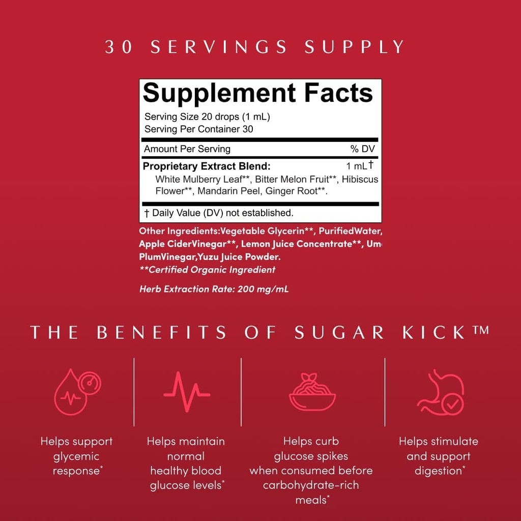 Apothékary Sugar Kick Herbal Liquid Drops, Digestive Support, Metabolic Support, 30 Servings 3