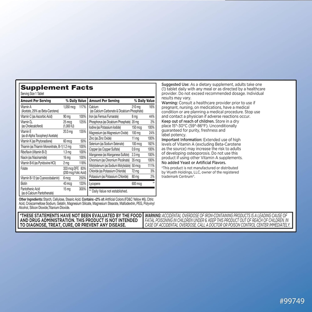 Quality Choice Mens Multi-Vite, Multivitamin Tablets for Daily Health Support Formulated for Men Under 50 in 120 Count Bottles 4