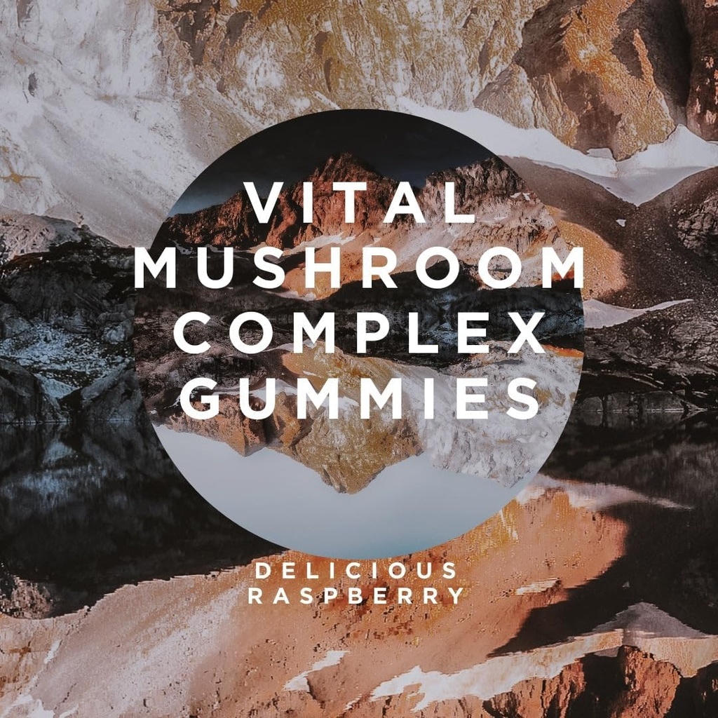 Vital Mushroom, Super Complex Blend Gummies, Nootropic, Cognitive Clarity, Gut Support, Immune Fortifying, Delicious Raspberry Flavor. 3