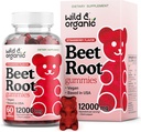 Wild & Organic Beet Root Gummies 12000 mg - Red Beets Supplements for Women and Men with Beetroot Powder - 60 Pectin-Based Chews 2