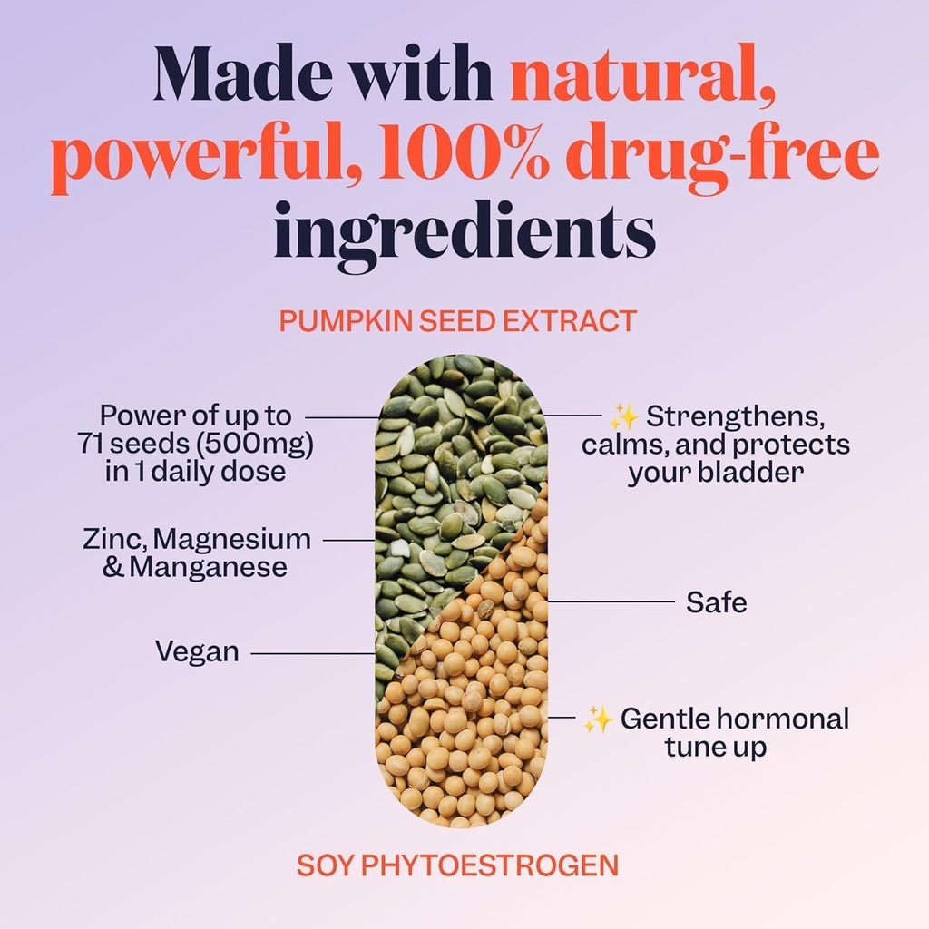 Jude Bladder Control Supplements for Women | Overactive Bladder Support Pills to Reduce Leakage and Incontinence | Day and Night Tablets with Go Less for Frequent Urination, Nocturia, OAB | 75 Count 6