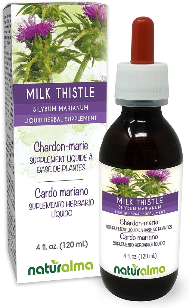 Naturalma Milk Thistle (Silybum marianum) Fruit and herb Alcohol-Free Tincture - 4 fl oz Liquid Extract in Drops - Herbal Supplement - Vegan 2