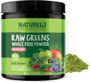 NATURELO Raw Greens Superfood Powder - Unsweetened - Boost Energy, Detox, Enhance Health - Organic Spirulina - Wheat Grass - Whole Food Nutrition from Fruits & Vegetables - 480 Grams 2