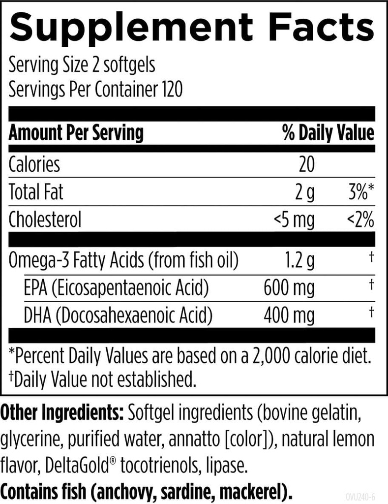 Designs for Health OmegAvail Ultra TG Fish Oil 1200mg - Triglyceride Form Omega 3 Fish Oil Supplement with DHA/EPA - No Fishy Aftertaste (240 Softgels) 5
