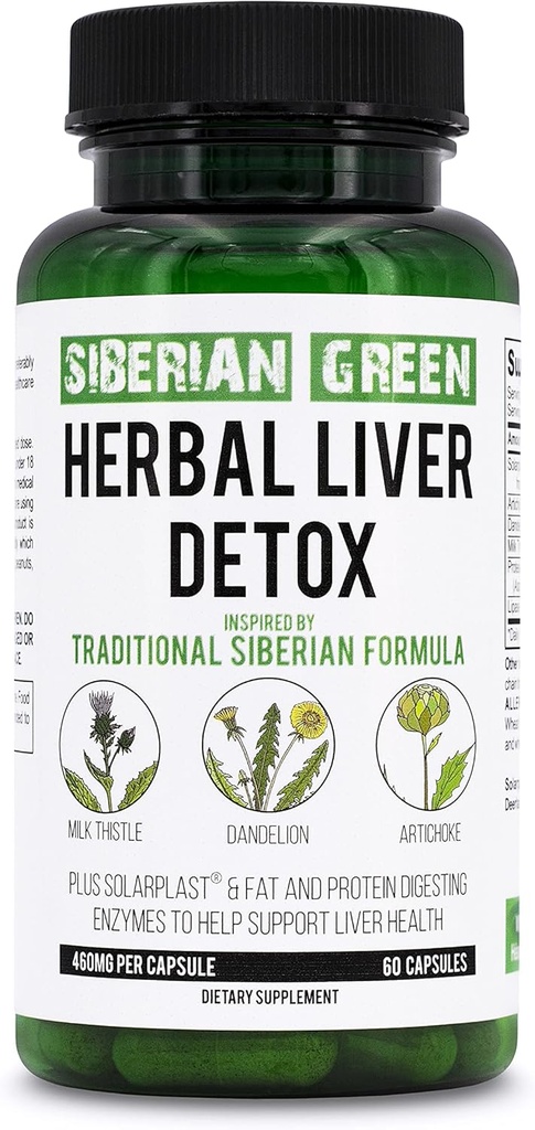 Siberian Green Herbal Liver Detox with Milk Thistle Artichoke Dandelion 60 Capsules – Traditional Siberian Formula Plus Enzymes to Support Liver Health 4