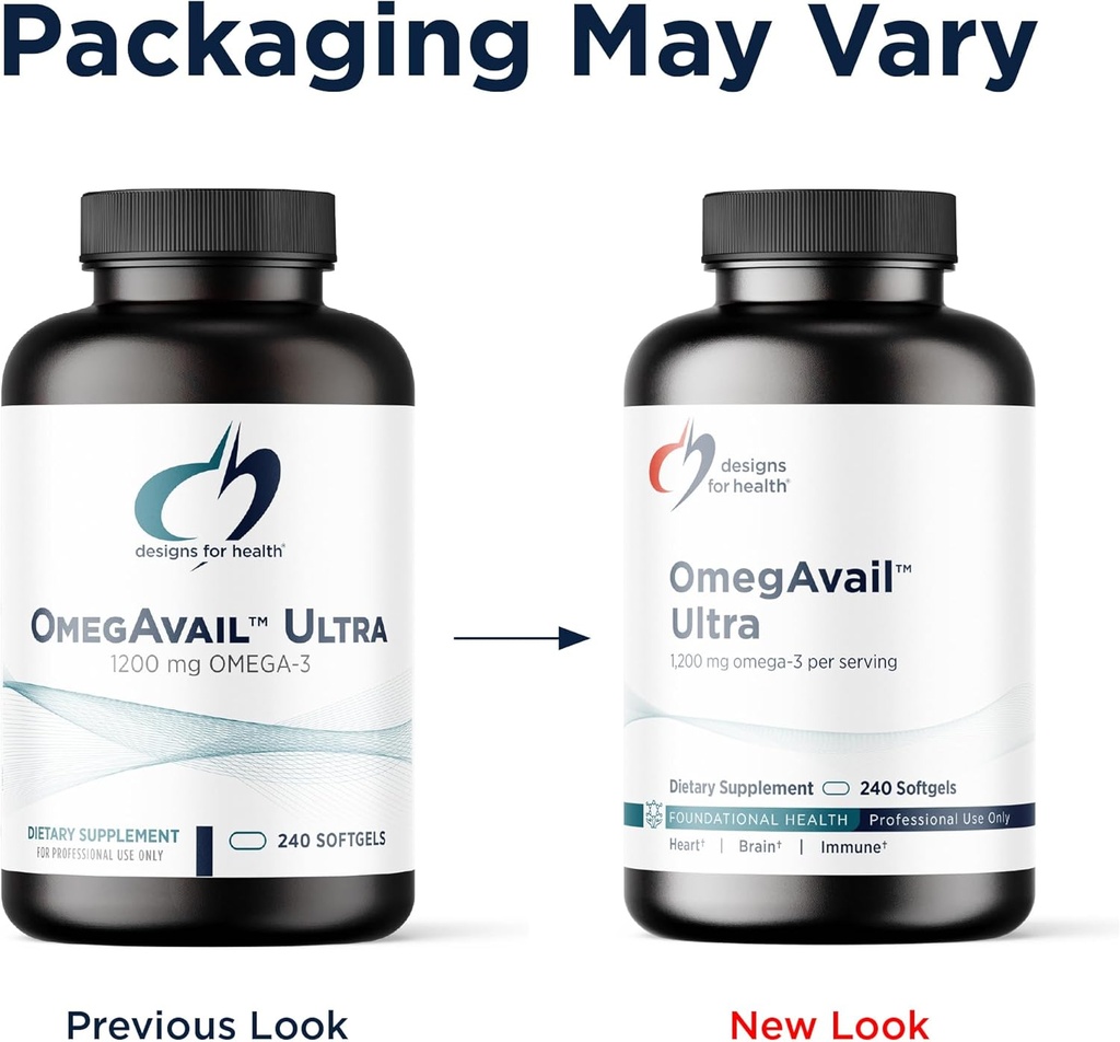 Designs for Health OmegAvail Ultra TG Fish Oil 1200mg - Triglyceride Form Omega 3 Fish Oil Supplement with DHA/EPA - No Fishy Aftertaste (240 Softgels) 6