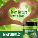 NATURELO Raw Greens Superfood Powder - Unsweetened - Boost Energy, Detox, Enhance Health - Organic Spirulina - Wheat Grass - Whole Food Nutrition from Fruits & Vegetables - 480 Grams 6