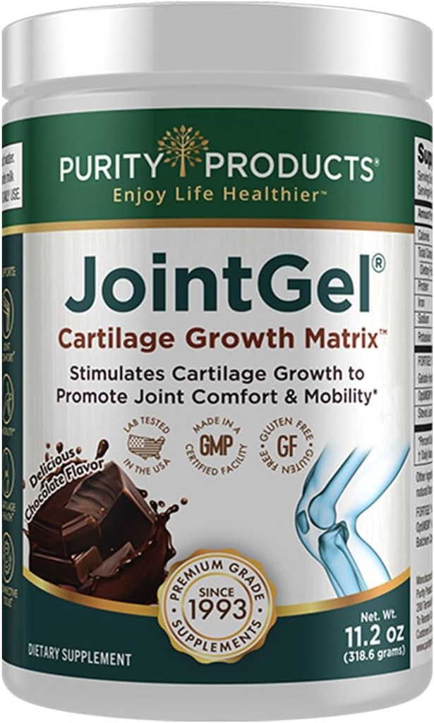 Purity Products JointGel Formula - Collagen Peptides + MSM - Supports Joint Function + Flexibility While Fortifying Joint Cartilage - Dual Action - Daily Powder - 30 Servings (30 Servings, Chocolate) 2