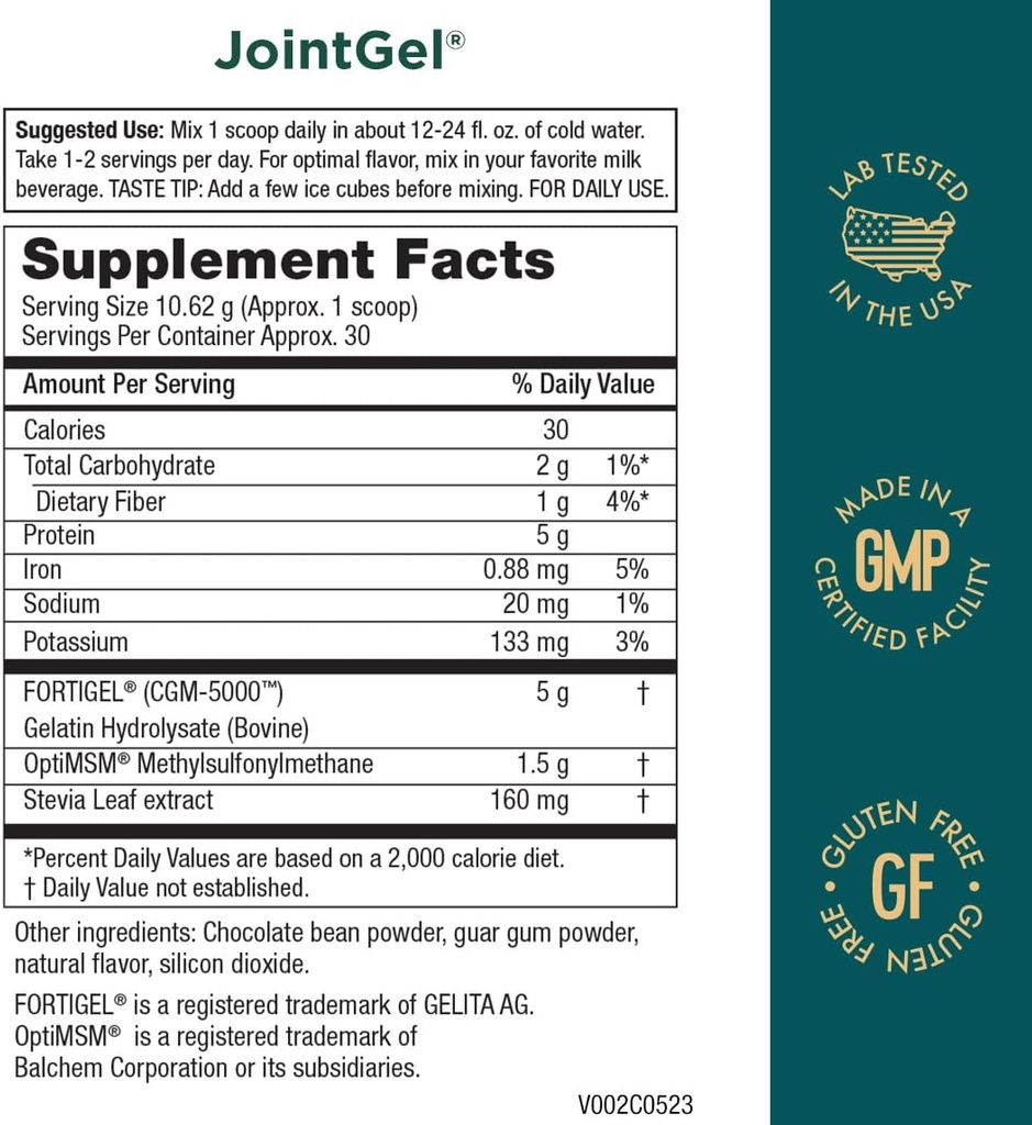 Purity Products JointGel Formula - Collagen Peptides + MSM - Supports Joint Function + Flexibility While Fortifying Joint Cartilage - Dual Action - Daily Powder - 30 Servings (30 Servings, Chocolate) 3