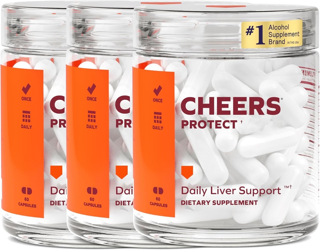 Cheers Protect | Daily Liver Supplement for Drinkers with L-Cysteine + DHM | Increase Glutathione Levels | 90 Doses | Cysteine, Dihydromyricetin, Milk Thistle, Prickly Pear, B-Vitamins, Ginger 2