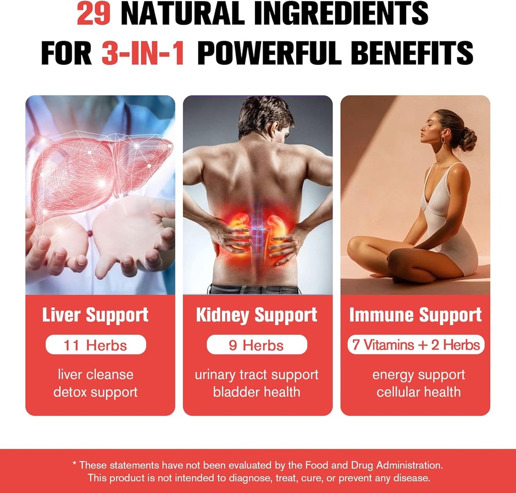 Kidney and Liver Cleanse Detox & Repair Drops, Cranberry and Milk Thistle Supplement with Artichoke, Astragalus, Horsetail – Natural Herbal for Liver, Kidney, Urinary Tract, Bladder, 60ml 3