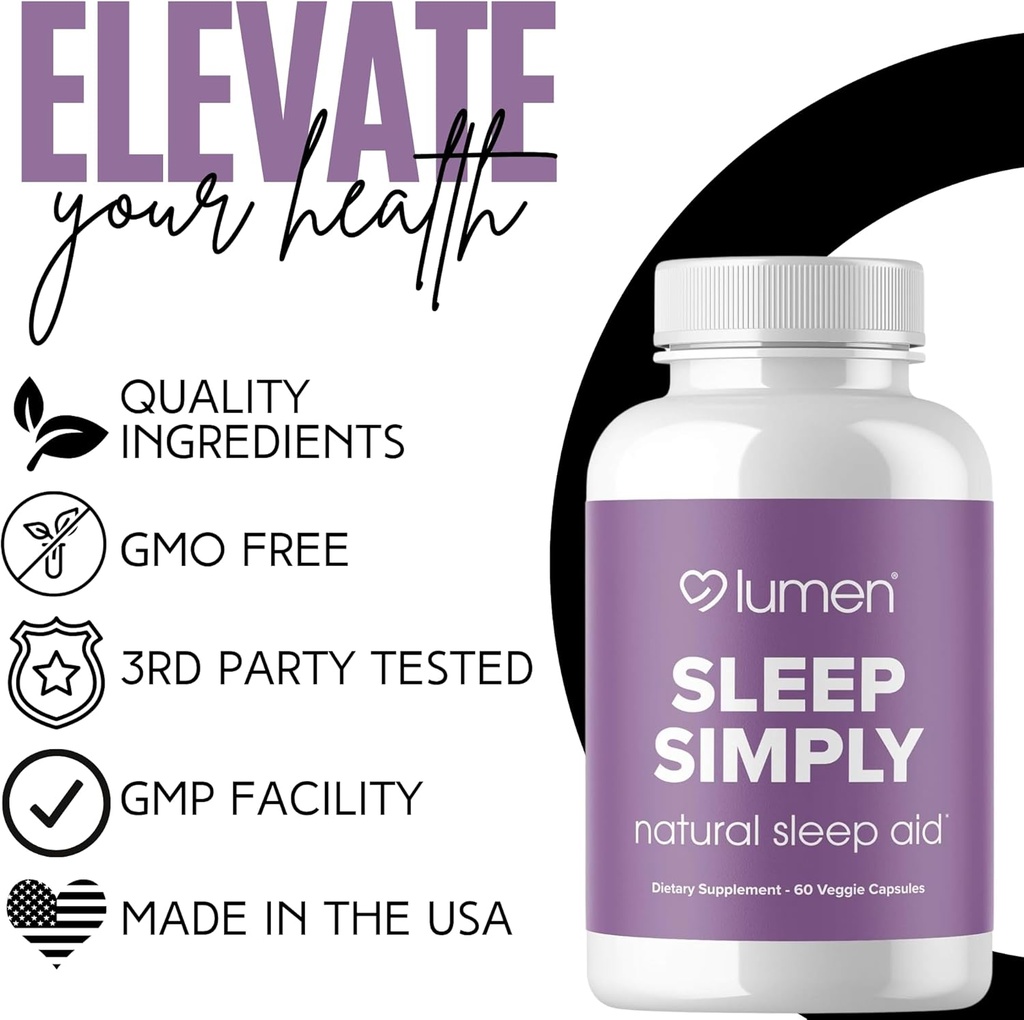 Lumen Naturals Sleep Aid for Adults, Herbal Supplement with Melatonin, Valerian Root, Magnesium, Deep Sleep Support to Promote Calm Deep Sleeping for Better Rest - 60 Capsules 6