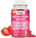 Magnesium Gummies for Kids - Magnesium Citrate + Vitamin B6 & D3 - Great Tasting Kids Magnesium Calm Gummies for Nerve Bone and Muscle Health for Kids Wellness, Vegan Strawberry Flavor 60 Count 2