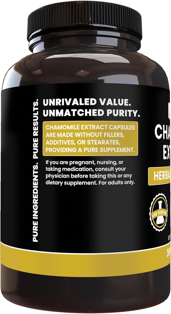 Pure Original Ingredients Chamomile Extract, (100 Capsules) Always Pure, No Additives Or Fillers, Lab Verified 4