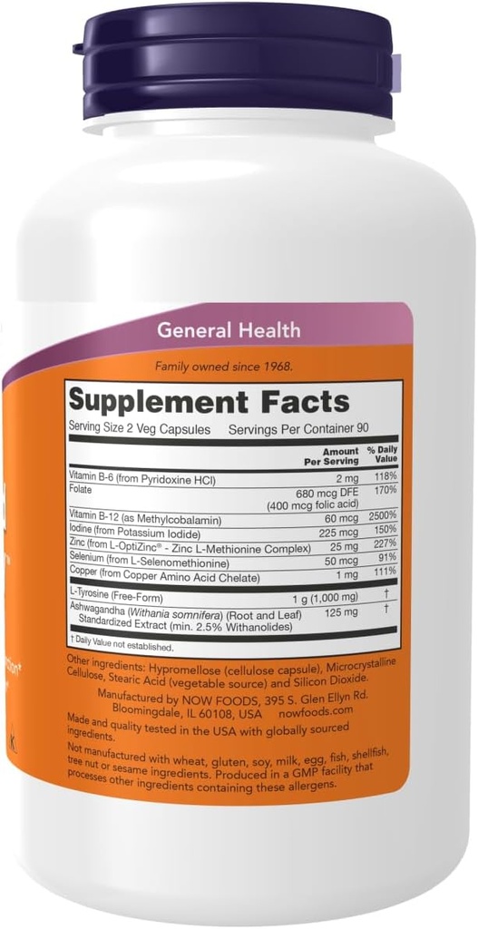 NOW Foods Thyroid Energy Veg Capsules (180 Capsules, Pack of 2) 3