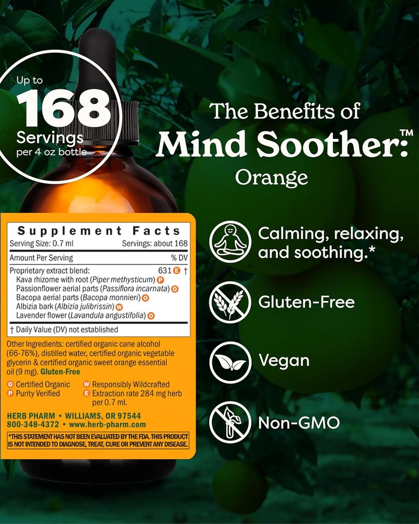 Herb Pharm Anxiety Soother Liquid Herbal Formula with Kava Extract and Holy Basil Essential Oil for Mild and Occasional Anxiety Support* - 4 Ounce 3