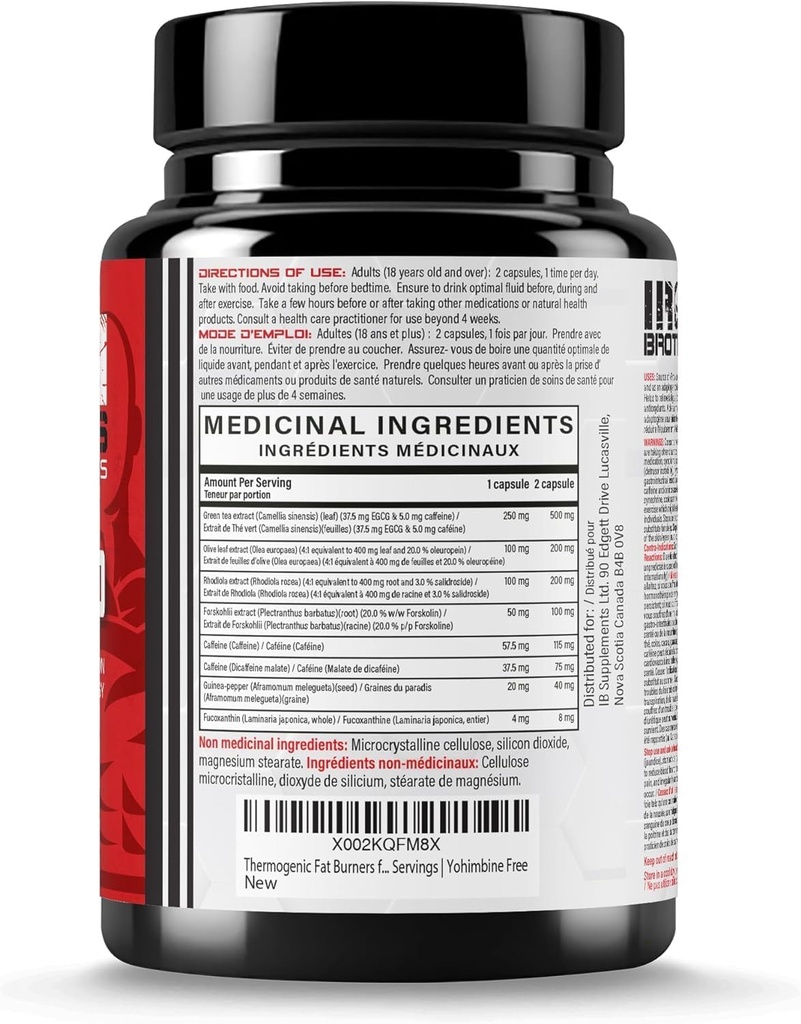 Iron Brothers Supplements Shred for Men & Women | Strong Appetite Suppressant for Weight Loss Management | Supports Cognitive Function Promotes Endurance Increases Energy - Fat Burner - Reduce Craving 3