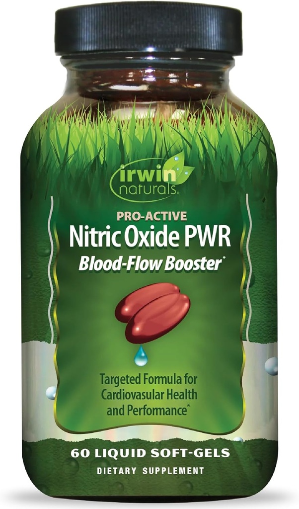 Irwin Naturals Pro-Active Nitric Oxide PWR - 60 Liquid Soft-Gels - Blood-Flow Booster with L-Citrulline, Beet Root & Red Spinach 2