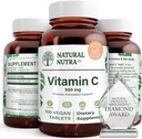 Natural Nutra Vitamin C Supplement 500 mg, Boost Immune System, Promotes Heart Health, Help Regulate Metabolism, Help Promotes Fluid Regulation and Skin Texture, Overall Body Health, 100 Vegan Tablet 2
